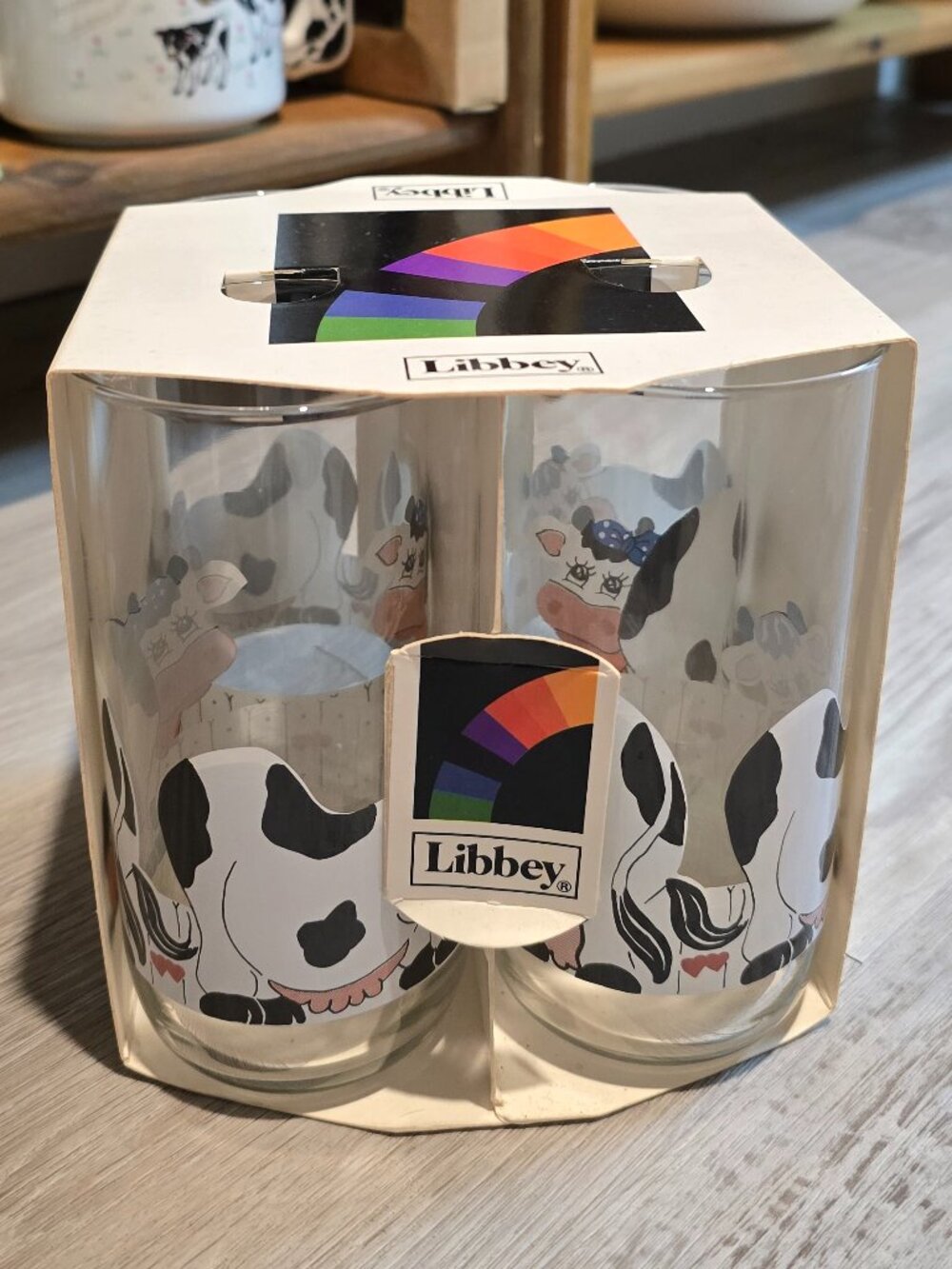 Vintage Libbey Cow Print Glasses Set of 4 - New in Box (4 Sets Available)
